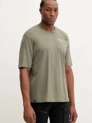 Salewa t-shirt sportowy Eagle Glacier Loose męski kolor zielony z nadrukiem 00.0000029200