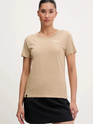 Salewa t-shirt sportowy Eagle Nature damski kolor beżowy 00.0000029109