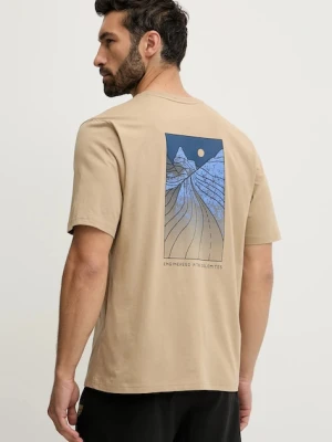Salewa t-shirt sportowy Eagle Sunset męski kolor beżowy gładki 00.0000029150