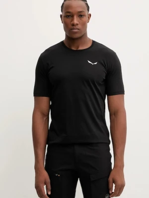 Salewa t-shirt sportowy Eagle Vocab męski kolor czarny gładki 00.0000029198