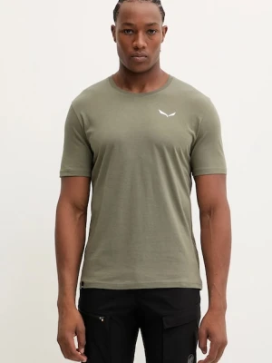 Salewa t-shirt sportowy Eagle Vocab męski kolor zielony gładki 00.0000029198