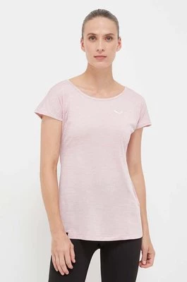 Salewa t-shirt sportowy Puez Melange Dry kolor różowy 00-0000026538