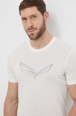 Salewa t-shirt sportowy Pure Eagle Frame Dry kolor biały z nadrukiem 00-0000028448