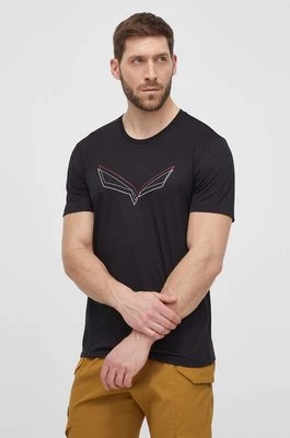 Salewa t-shirt sportowy Pure Eagle Frame Dry kolor czarny z nadrukiem 00-0000028448
