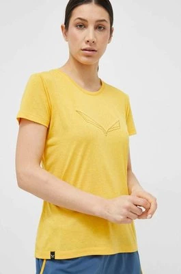 Salewa t-shirt sportowy Pure Eagle Frame Dry kolor żółty 00-0000028449
