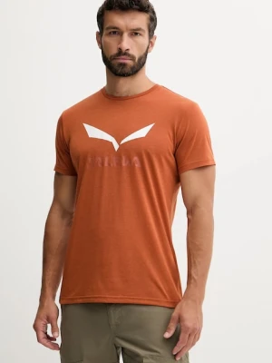 Salewa t-shirt sportowy Solidlogo kolor pomarańczowy z nadrukiem
