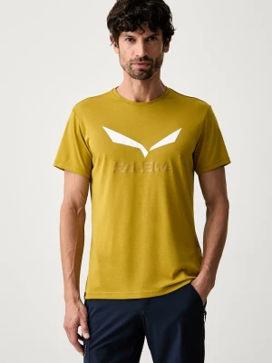 Salewa T-shirt trekkingowy męski Solidlogo Dry żółty
