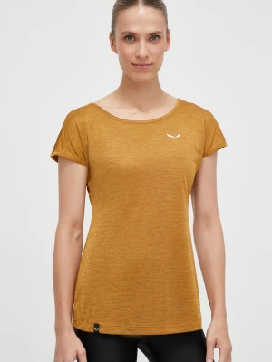 Salewa T-shirt treningowy damski Puez Melange Dry brązowy