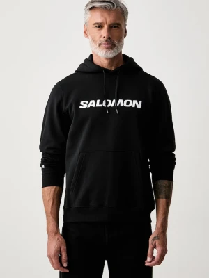 Salomon bluza z kapturem męska z bawełną czarny