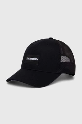 Salomon czapka z daszkiem kolor czarny z aplikacją LC2024100