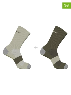 SALOMON Skarpety funkcyjne (2 pary) "Evasion Crew" w kolorze khaki rozmiar: 39-41