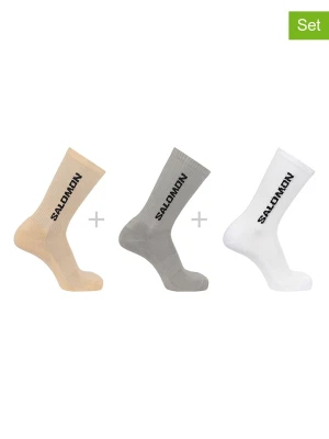 SALOMON Skarpety funkcyjne (3 pary) "Everyday Crew" w kolorze beżowo-szaro-białym rozmiar: 39-41