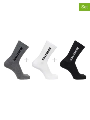 SALOMON Skarpety funkcyjne (3 pary) "Everyday Crew" w kolorze szaro-biało-czarnym rozmiar: 39-41