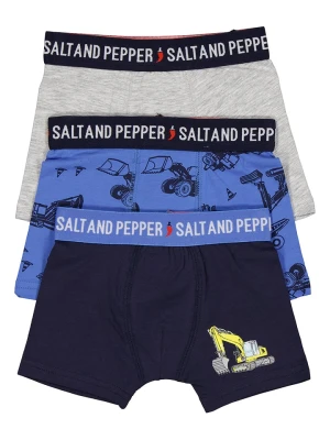 Salt and Pepper Bokserki (3 pary) w kolorze niebiesko-szarym rozmiar: 128/134