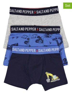 Salt and Pepper Bokserki (3 pary) w kolorze niebiesko-szarym rozmiar: 116/122