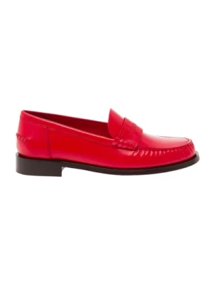 Salvatore Ferragamo, Czerwone płaskie buty dla mężczyzn Red, female,