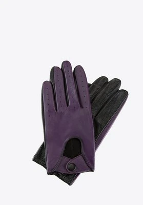 Samochodowe rękawiczki damskie ze skóry naturalnej z zatrzaskiem Wittchen