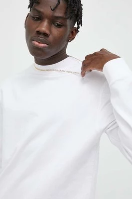 Samsoe Samsoe bluza bawełniana męska kolor biały gładka