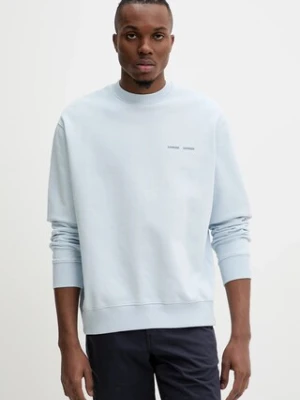 Samsoe Samsoe bluza bawełniana Norsbro męska kolor niebieski z nadrukiem M00018103