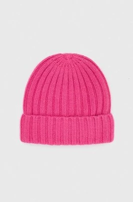 Samsoe Samsoe czapka kaszmirowa kolor różowy wełniana