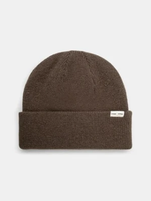 Samsoe Samsoe czapka wełniana kolor brązowy z grubej dzianiny wełniana M13407218