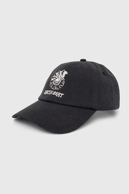Samsoe Samsoe czapka z daszkiem bawełniana SAFOSSIL kolor czarny z aplikacją M24100002