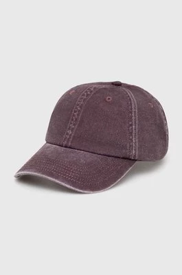 Samsoe Samsoe czapka z daszkiem bawełniana SAMSOE kolor brązowy gładka U24100012