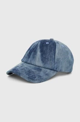 Samsoe Samsoe czapka z daszkiem jeansowa SABETTY kolor niebieski wzorzysta F24100019