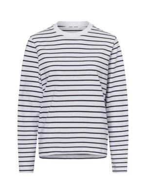 Samsøe Samsøe Damska koszulka z długim rękawem - Sacamino Kobiety Bawełna biały w paski,