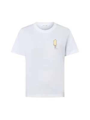 Samsøe Samsøe Damska koszulka z nadrukiem - Sacamino Kobiety Bawełna biały nadruk,