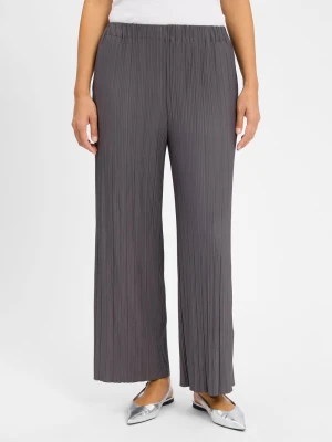 Samsøe Samsøe Damskie spodnie plisowane - Uma Kobiety szary jednolity,