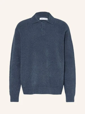 Samsøe Samsøe Dzianinowa Koszulka Polo Sanino blau SAMSØE SAMSØE