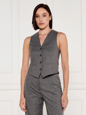 Samsøe Samsøe Kamizelka SARAMONA VEST | Slim Fit szary