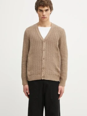 Samsoe Samsoe kardigan bawełniany SAMICAH męski kolor beżowy M25200023