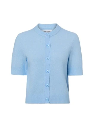 Samsøe Samsøe Kardigan damski z zawartością alpaki - Sanoura Kobiety Wełna niebieski marmurkowy,