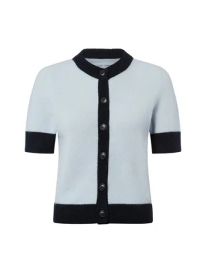 Samsøe Samsøe Kardigan damski z zawartością alpaki - Sanoura Kobiety Wełna niebieski wzorzysty,