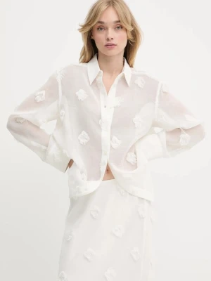 Samsoe Samsoe koszula SANOT damska kolor beżowy relaxed z kołnierzykiem klasycznym F25200058