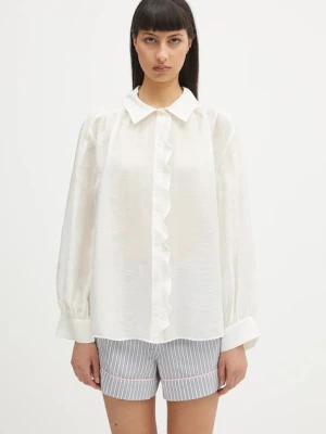 Samsoe Samsoe koszula Sathistle damska kolor beżowy relaxed z kołnierzykiem klasycznym F25100022