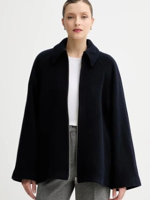 Samsoe Samsoe kurtka wełniana ALMA kolor granatowy F23300184