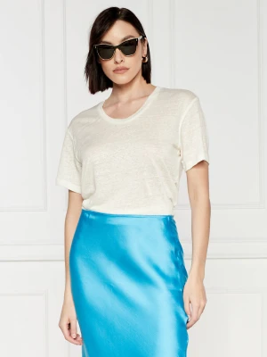 Samsøe Samsøe Lniany t-shirt sakayla | Regular Fit ecru