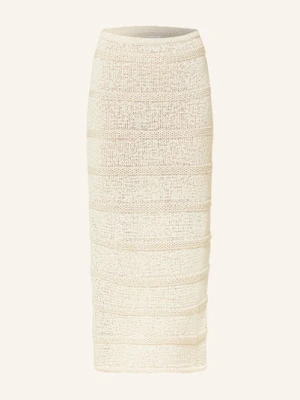 Samsøe  Samsøe Spódnica Z Dzianiny Sanettie weiss SAMSØE  SAMSØE