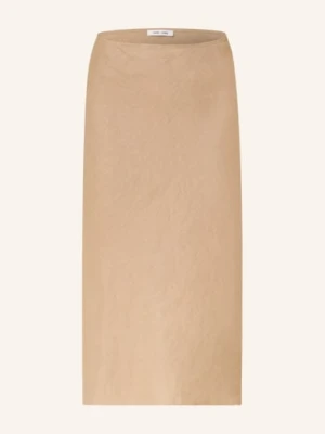 Samsøe  Samsøe Spódnica Z Lnu Saagneta beige SAMSØE  SAMSØE