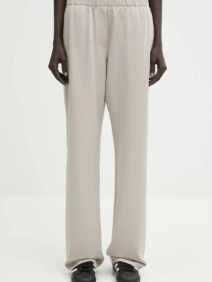 Samsoe Samsoe spodnie damskie kolor beżowy proste high waist