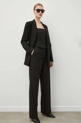 Samsoe Samsoe spodnie SALOT damskie kolor czarny proste high waist F24100050
