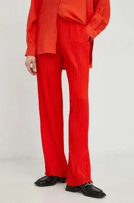 Samsoe Samsoe spodnie damskie kolor pomarańczowy szerokie high waist