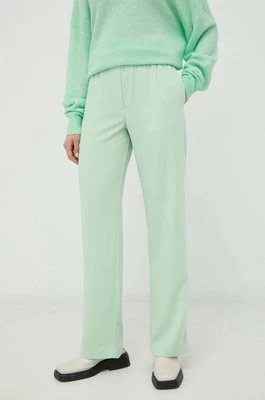 Samsoe Samsoe spodnie Hoys damskie kolor zielony proste high waist F16304674