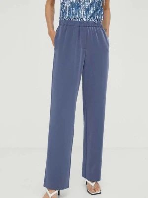 Samsoe Samsoe spodnie Hoys damskie kolor granatowy proste high waist F16304674