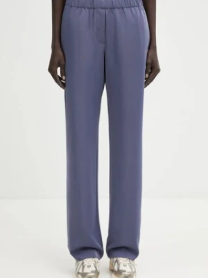 Samsoe Samsoe spodnie Hoys damskie kolor granatowy proste high waist F16304674