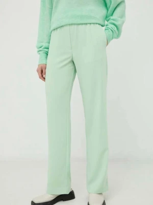 Samsoe Samsoe spodnie Hoys damskie kolor zielony proste high waist F16304674
