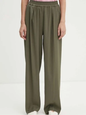 Samsoe Samsoe spodnie JULIA damskie kolor zielony szerokie high waist F23100048